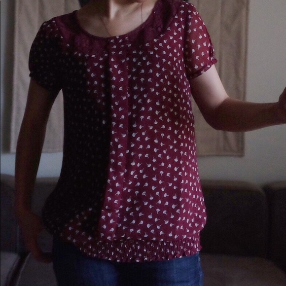 Peter Pan Floral Sheer Top - Picture 1 of 2